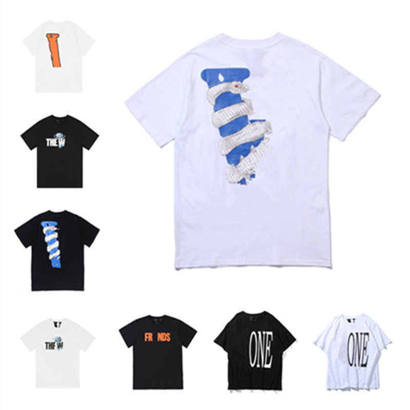 Fashion VLONE Mens white snake t shirt famous designer t-shirt big v high quality hip hop men women short sleeve vlones s-xl