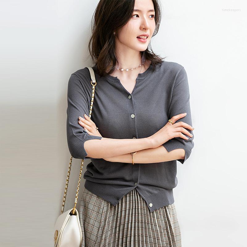 

Women's Knits & Tees Thin Sunscreen Clothes Women's Summer Knitted Cardigan Air Conditioning Loose And Shirt F2099Women's Time22, Black
