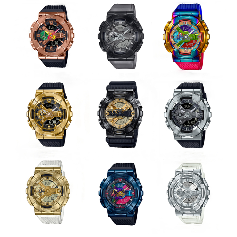 

Sports Quartz Digital Men's Watch GM-110 Automatic Hand Lifting Light Full Function Waterproof Shockproof LED Cold Light Dual Display PU Metal Large Dial