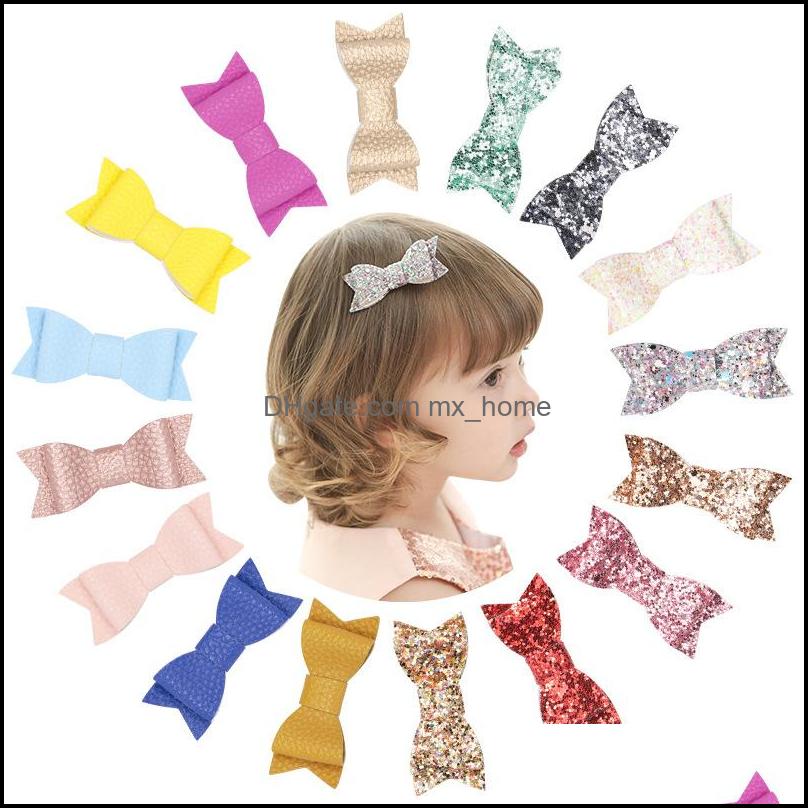 

Baby Girls Barrettes Hairpins Gold Powder Hair Bow Barrette Kids Paillette Hairpin Clips Clip With Whole Wrapped Boutique Bows Accessories D, 16 colors