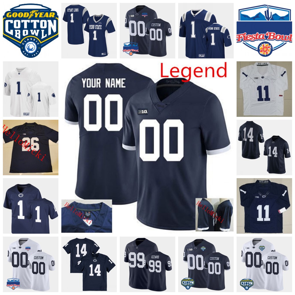 

NCAA Custom Penn State Nittany Lions Stitche Football Jersey 57 Ibrahim Traore 66 Nick Dawkins 44 Joseph Appiah Darkwa 75 Des Holmes 25 Daequan Hardy 68 Eric Wilson, Special navy without any patch