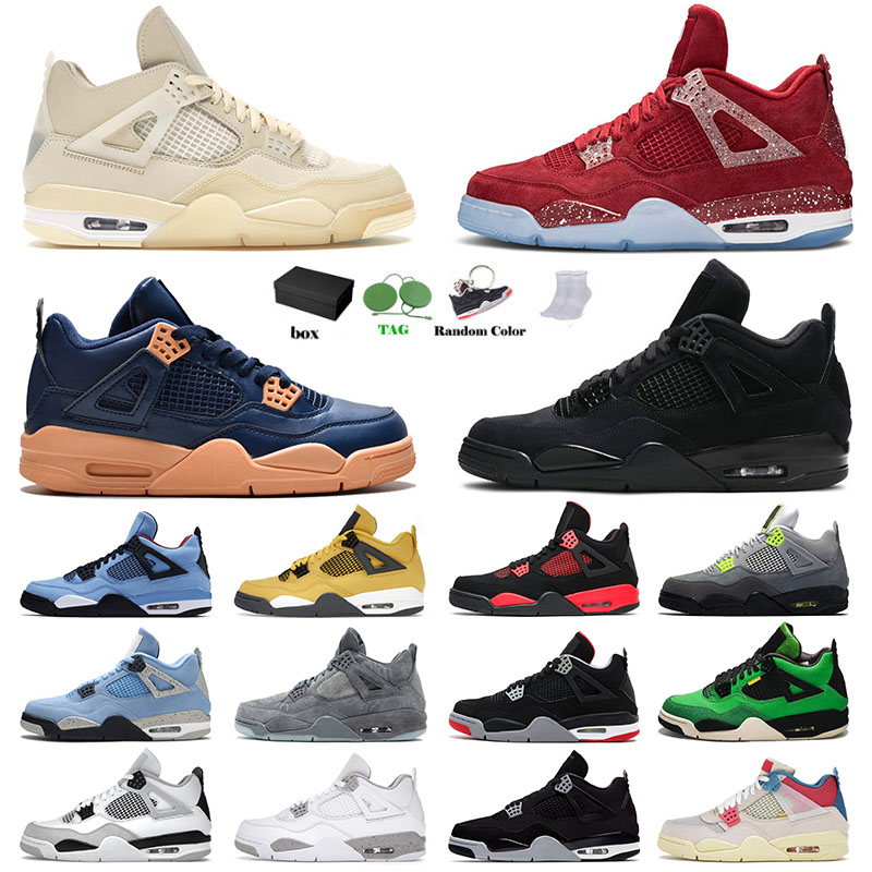 

High Quality Jumpman 4 4s IV Retro Mens Womens Basketball Shoes Cactus Jack Black Cat Manila Bred Neon Toro Bravo Red Thunder Sports Sneakers Trainers Size 13, 40-47 toro bravo
