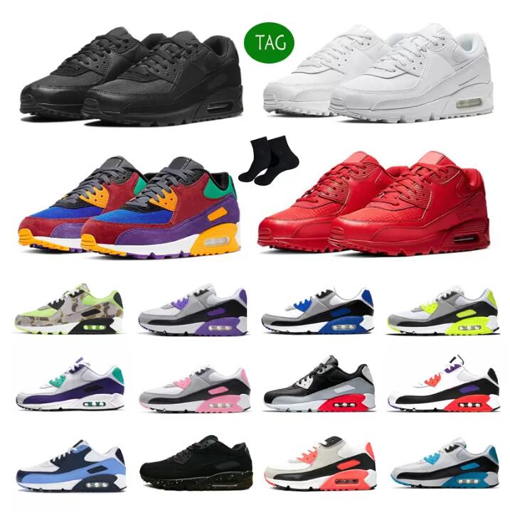 

NEW 90 running shoes Triple black white Rose Pink Hyper Turquoise Orange Camo Viotech Be True Laser Blue City Pack London 90s mens womens sports trainer sneakers, Please contact us