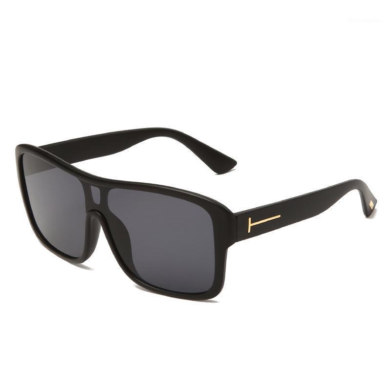 Lunettes de soleil Fashion Big Rectangle Intégré Femmes Hommes 2024 Designer Vintage Feminino Uv400