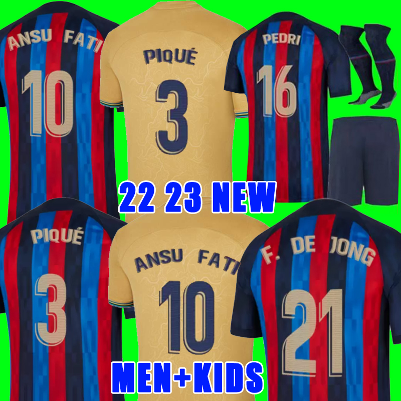 

ANSU FATI Camisetas de football soccer jersey 21 22 23 MEMPHIS PEDRI Kun Aguero ADAMA FERRAN 2021 2022 2023 barcelona GRIEZMANN F. DE JONG DEST shirt men kids kit, 22 23 away men jersey