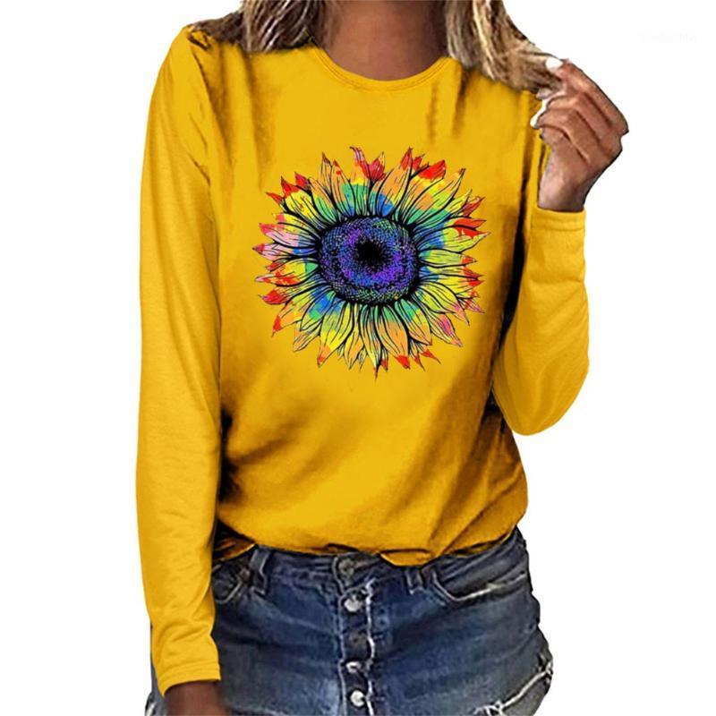 

Women's Hoodies & Sweatshirts HAMSGEND Clothing Girls Sunflower Print O-neck Long Sleeve Top Pullover For Women Sweatshirt, White