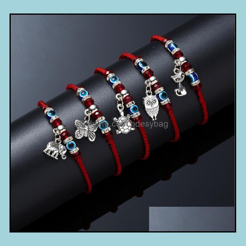 

Charm Bracelets Jewelry Lucky Red String Bracelet Handmade Adjustable Blue Turkish Evil Eye For Women Men Friendship Gifts Drop Delivery 202