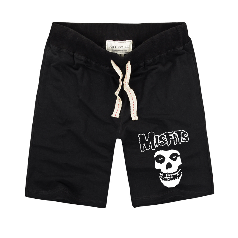 

The MISFITS Shorts High Quality Summer Fashion Skull Printed Men's Casual Fitness Shorts Cotton Knit Short Pants Plus Size S-2XL 220407, Red
