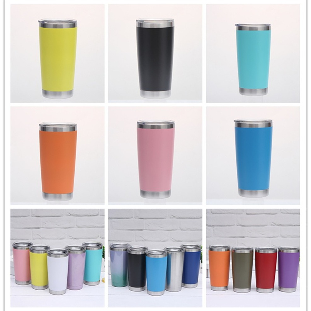 

New fashion 20oz Drinking cup Tumbler with Lid Stainless Steel Wine Glass Vacuum Insulated cup Travel 18 colors sxjun8