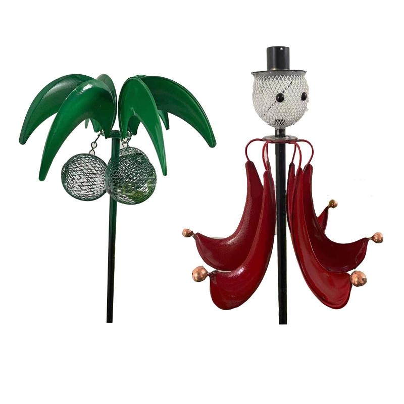 

Garden Decorations Snowman Rotating Bird Feeder Metal Mesh Wild Feeders Hanging For