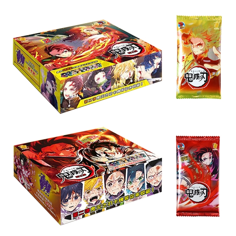 

Japan Anime Figurescards Box Demon Slayer Collections Card Game Child Kimetsu No Yaiba Battle Hobby For Kids Toys Gift 220725
