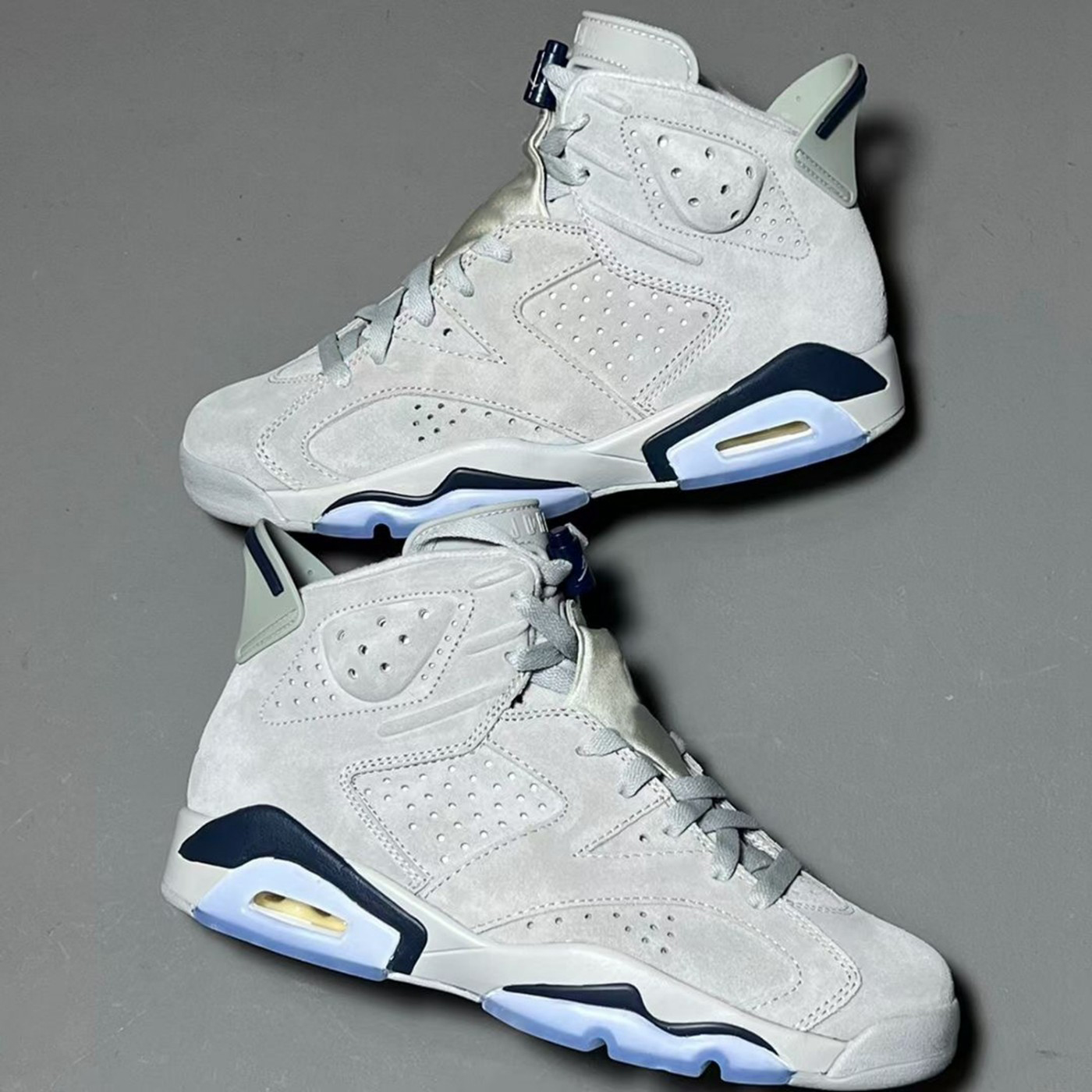 

Retro mens jumpman 6 VI basketball shoes 6s OG Georgetown Grey Suede Midnight Navy Black Cement air zoom lebron 19 sneakers boots with box, Alternate