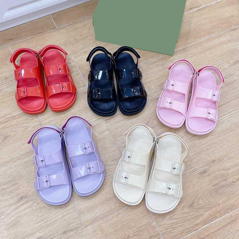

Platform Slippers Designer Sandals Double G Rubber Sandal Women Sandals Candy Color Flat Slipper Jelly Adjustable Buckle Shoes