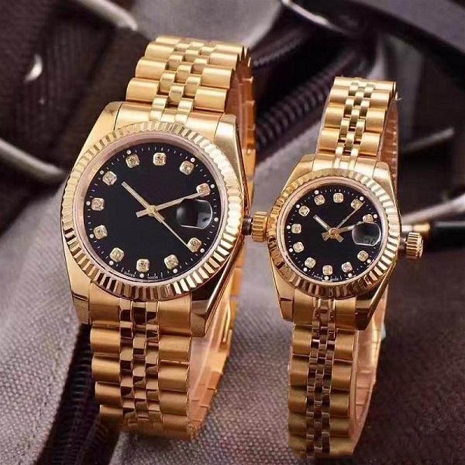 Nouvelle montre couple style classique mouvement automatique Mouvement mécanique 28 mm / 36 mm Fashion Men pour hommes femmes féminités