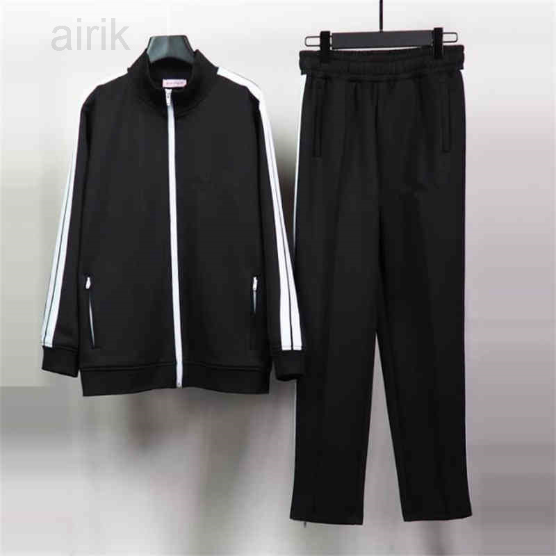 

High Quality Couple Jacket Pa Letter Lovers Men Women Style Cotton Long Sleeve Pants Trousers Boyfriend Gift Fashion Sportswear, Black