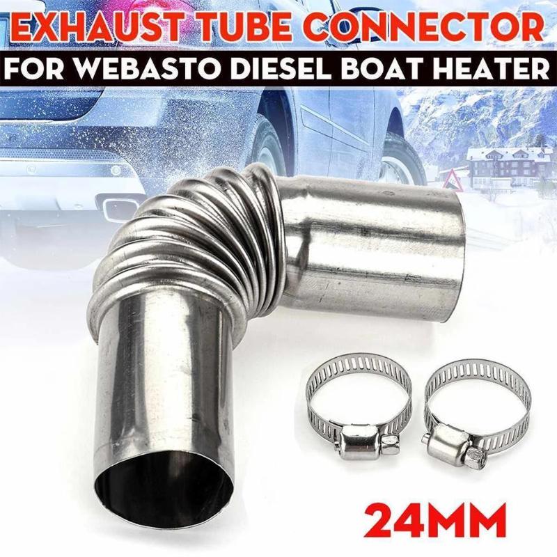 

Manifold & Parts 24mm Elbow Pipe Air Parking Heater Exhaust Connector W/Clamps For Webasto HeaterManifold