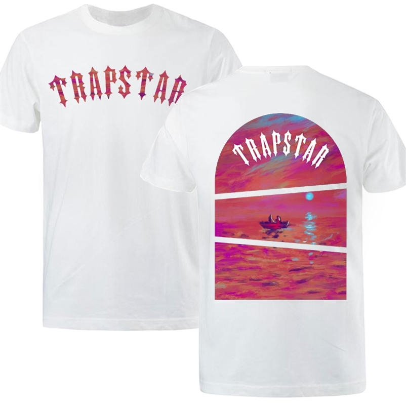 

Trapstar Street TShirts Men sunset at sea art Print T Shirt ONeck Cotton Short Sleeve Casual Oversized Tops Loose Tops 220618, 111