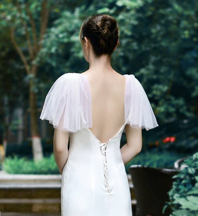 

Party Coat Women Shawls and Wraps Elegant Wedding Jacket Cape Dress with Cape, Customize