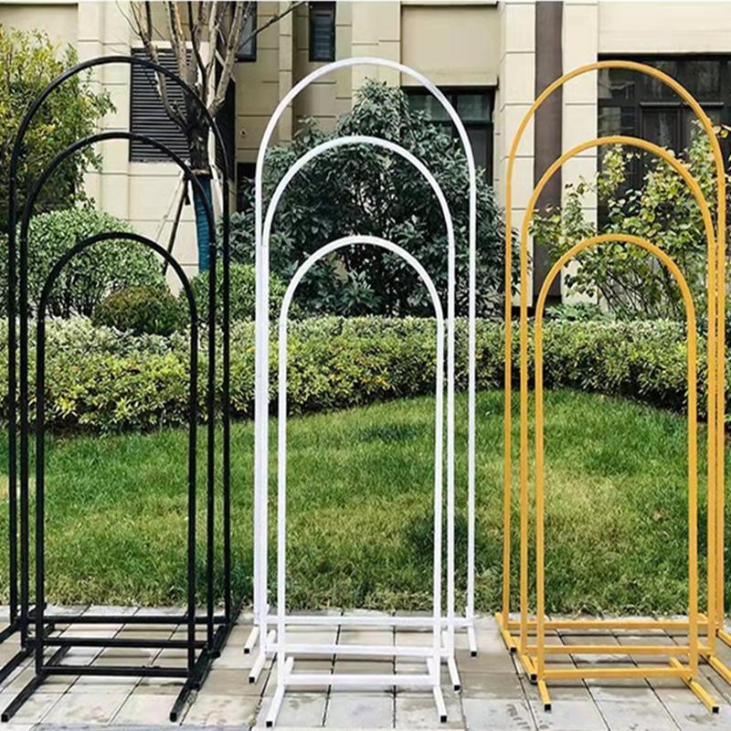 Party Decoration Metal Iron Arc Wedding Arch Decor Backdrop Props Birthday Balloon Bow Hexagon Frame Round Circle Baby Shower-image-767827898