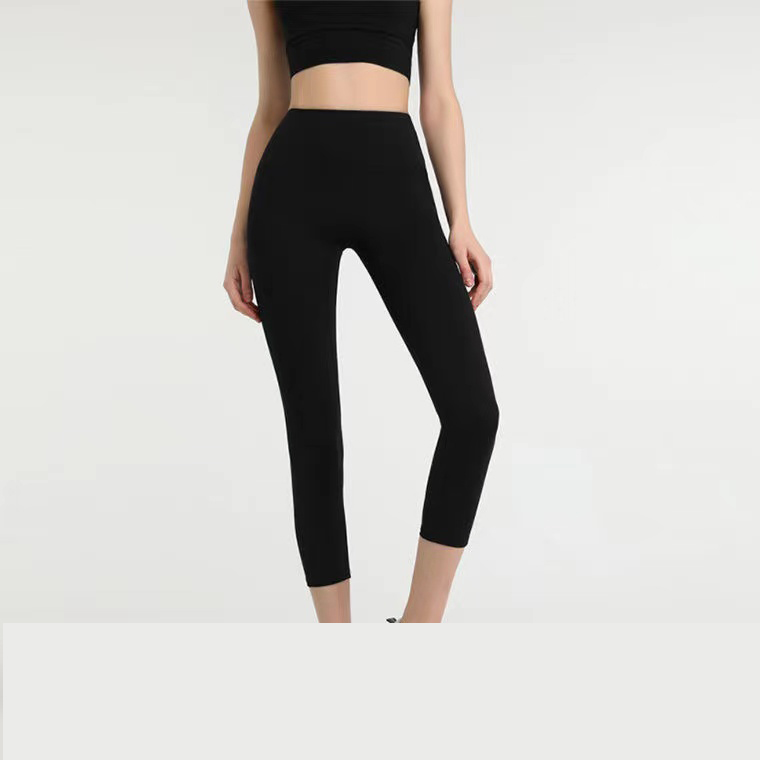 

Lnu Designer Solid Color Female Stylist Leggings High waisted gym Wear stretchy fitness women yoga pants, Black