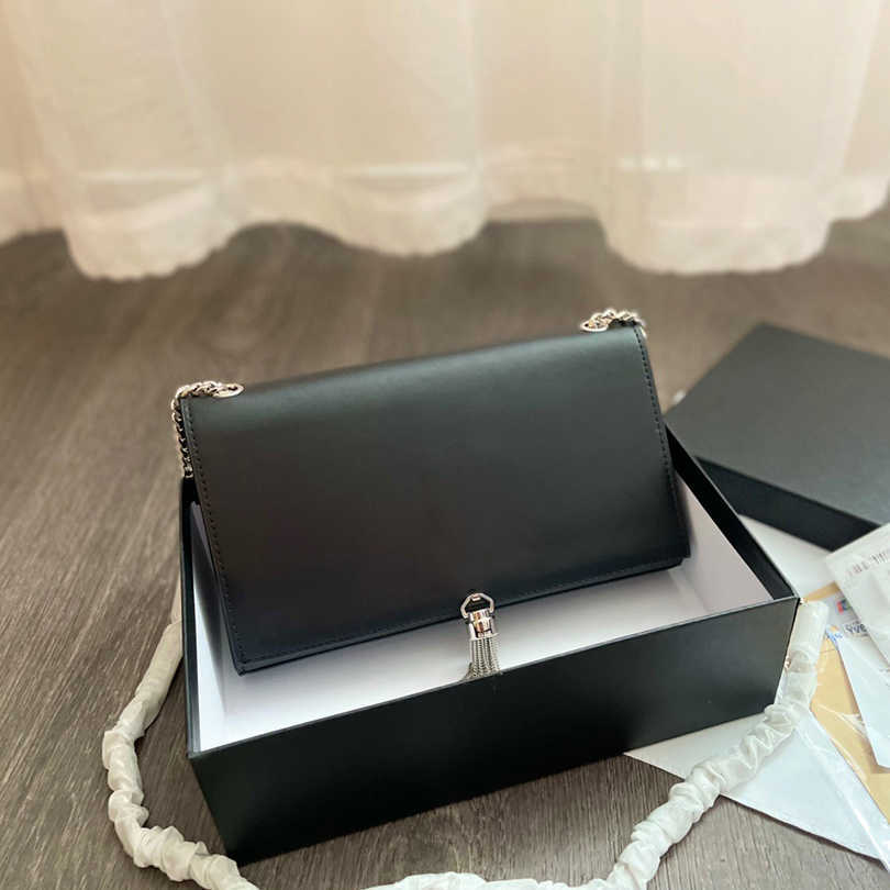HBP luxury handbag tassel shoulder bag brand designer Leather ladies metal Chain high quality clamshell messenger wholesale 2-color gift