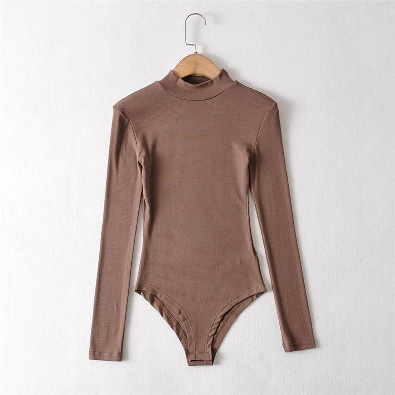 

Women's Two Piece Pants Sexy Bodysuit Women Long Sleeve Bodycon Turtleneck Casual Ladies Brown White Ropa De Mujer 2022Women's, Khaki