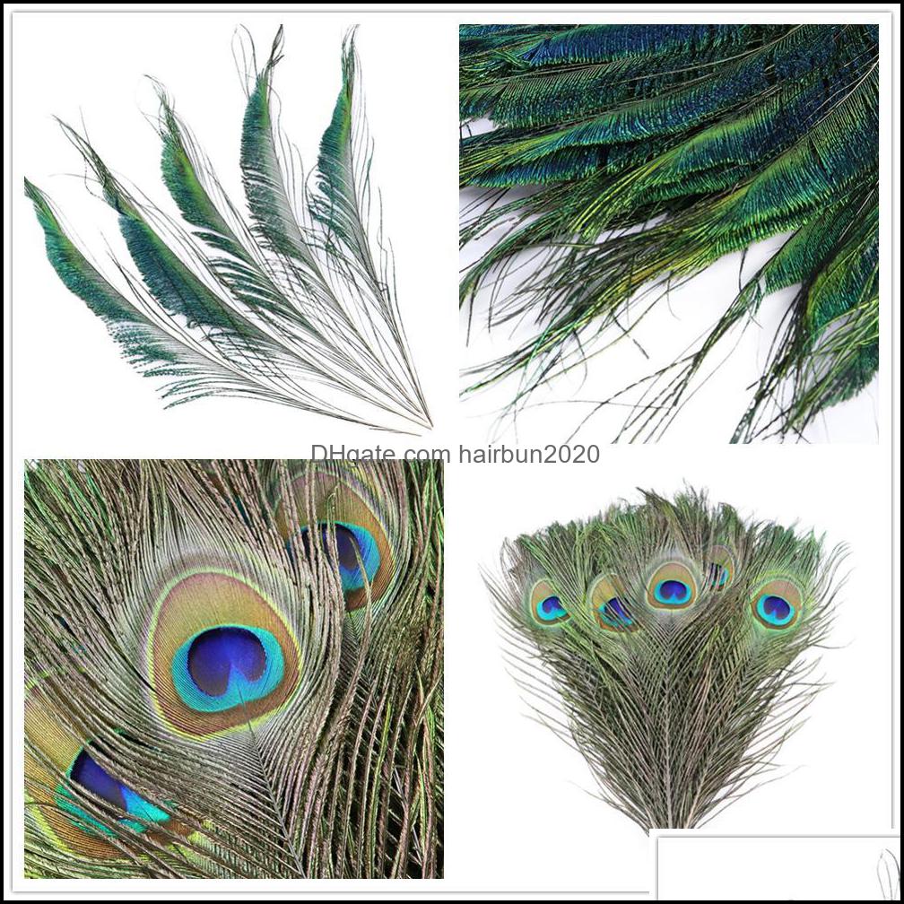 

Other Arts And Crafts Arts Gifts Home Garden 10Pcs Wholesale Beautif Natural Peacock Feather Sword Wedding Vase Party Accessories Big Eye