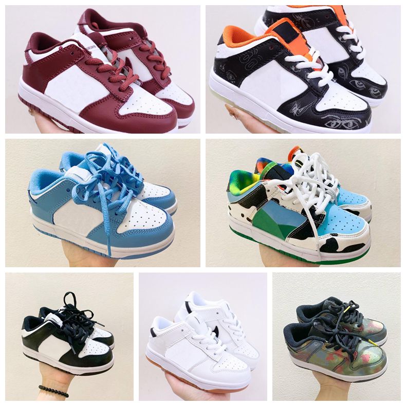 

Athletic shoes Designer Sneakers Kids Baby Outdoor Skateboard Breathable Leather UNC Orange black Dairy Cow St White Coast Syracuse Toddler, #1