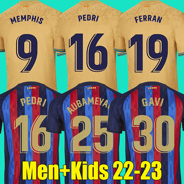 

Camisetas de football MEMPHIS PEDRI ADAMA AUBA soccer jersey FERRAN 22 23 ANSU FATI 2022 2023 GAVI F. DE JONG barcelona DEST kit shirt men kids sets barca, 21 22 third kids