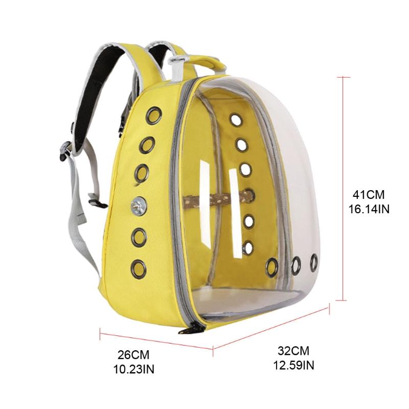 

Backpack Parrot Bird Carrier With Standing Perch Pet Bubble For OutdoorBackpackBackpack, Gray