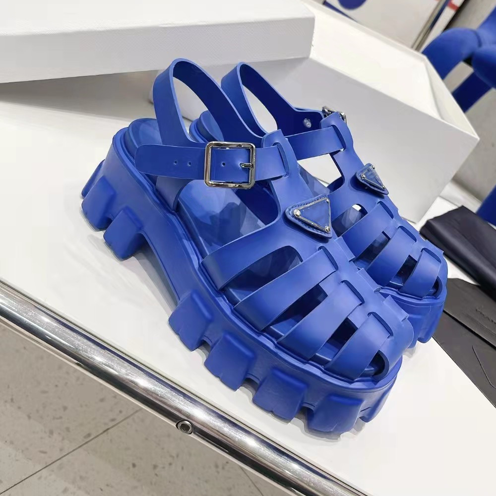 

Sandals Woman Summer 2022 Fashion Design Thick Bottom Platform Outdoor Heels Sandals Genuine Leather Brand Slippers for Women