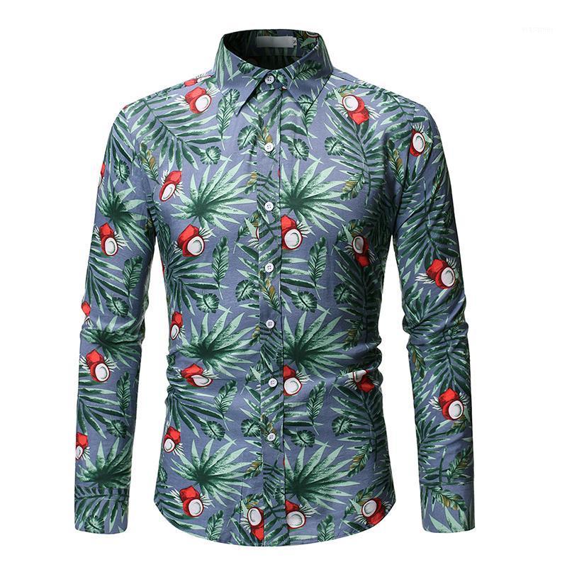 

Men' Shirt Fashion Printing Lapel Long Sleeve Business Casual Daily Banquet Shirts, Black