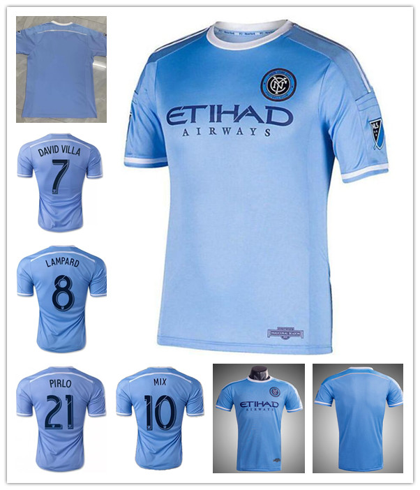 

New York City retro soccer jersey 15 16 nycfc David Villa Lampard Pirlo MIX Diskerud home vintage classic football shirt