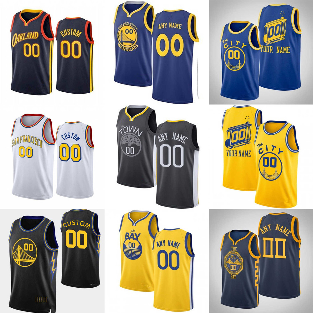 

Basketball Jerseys 75th Custom Men Golden State''Warriors''Stephen 30 Curry Draymond 23 Green Andrew 22 Wiggins Klay 11 Thompson, Color