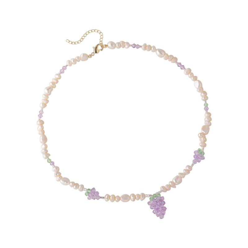 

Chains Exquisite Fruit Pendnats Necklace Beaded Imitation Pearls Collar Clavicle Choker For Women Girls Party Club Jewelry GiftsChains