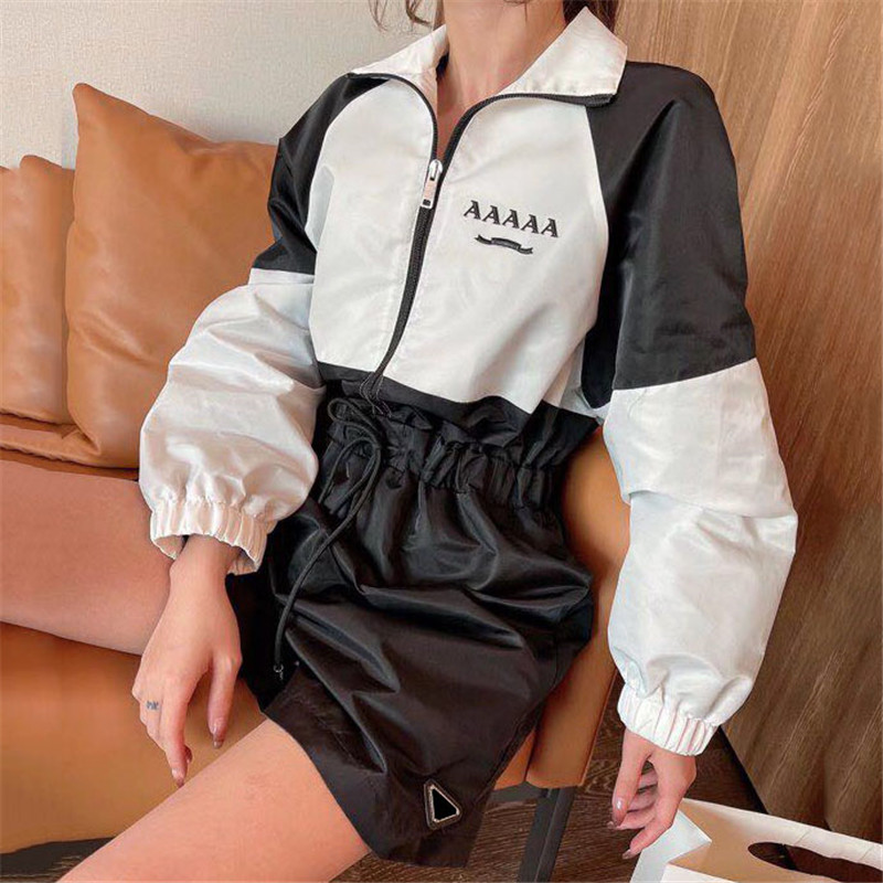 

Fashion Designer Womens Jumpsuits Shorts Long Sleeve Drawstring Rompers Zipper Jackets For Women, Black