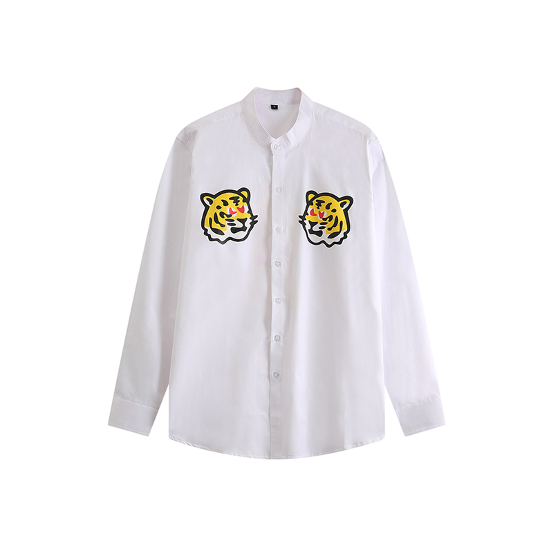 

designer luxury mens dress casual print shirts for men long sleeve cotton paris slim fit womens shirt, Customize