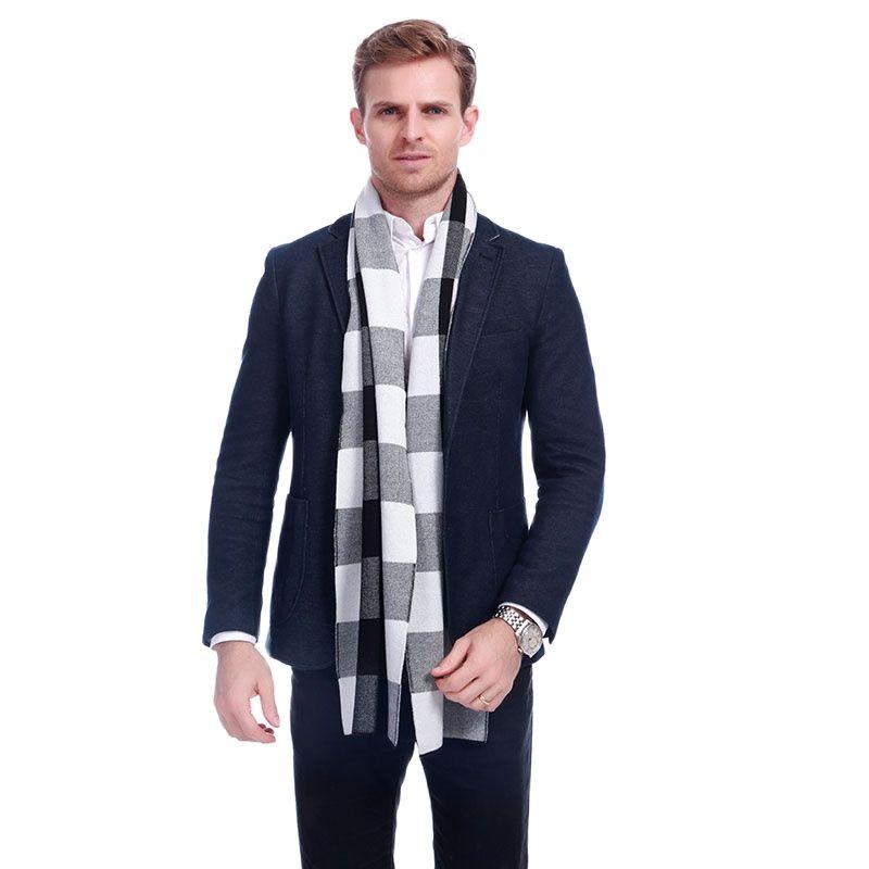 

Scarves Design Brand Scarf Elastic Winter Warm Luxury Echarpe Acrylic Knitted Man A3A18935Scarves