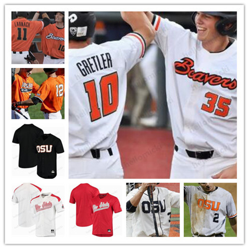 

Trevor Larnach Oregon State Beavers OSU Baseball Stitched Jersey Cadyn Grenier 23 Kevin Abel 8 Michael Conforto custom jersey, Gray