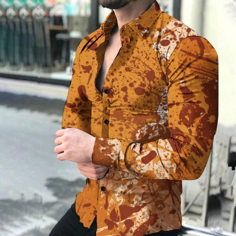 

Men's Casual Shirts Mens Pack Of Men's Tie-dye Printed Fashion Tops Shirt Lapel T Men Short Sleeve Mock Neck Fitted TopMen's, Blue