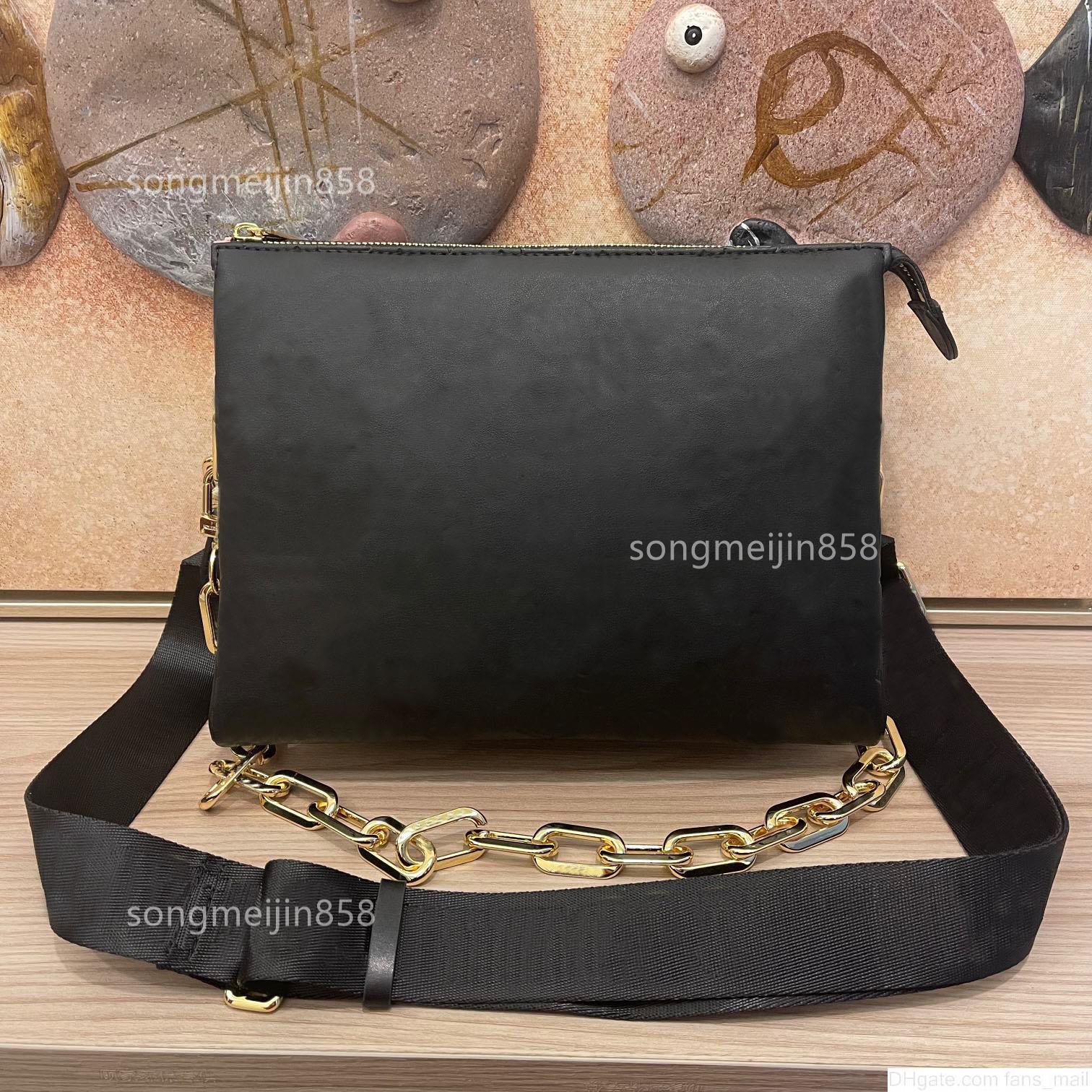 

2023 popular model Embossing chain bag classic women messenger crossbody package Coussin evening shoulder bags tote luxury designer bag, Black
