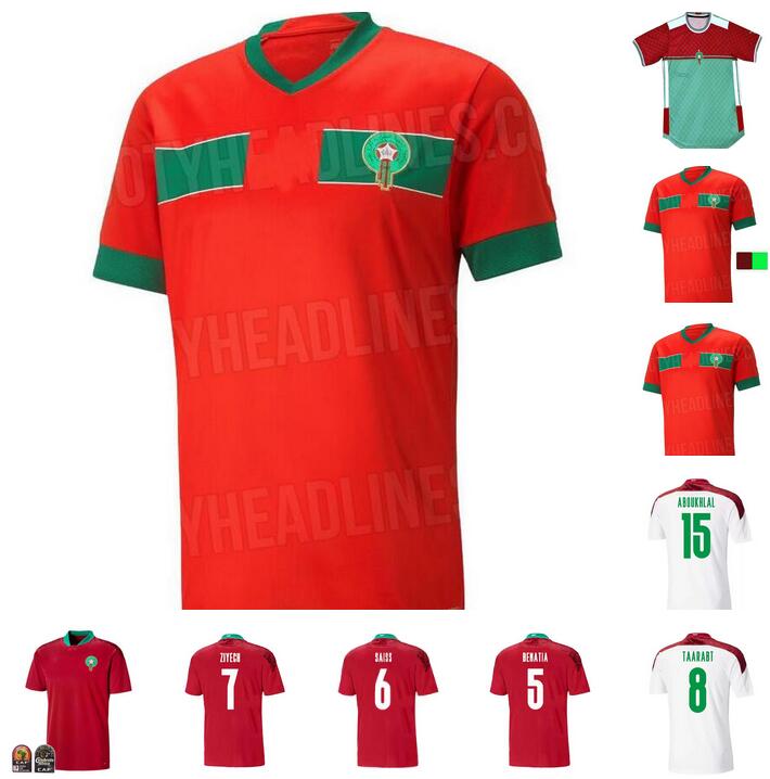 2022 2023 Morocco Soccer Jerseys HAKIMI ZIYECH National Team Mens 22 23 Special Edition Home Red Away Boufal SAISS EL- ARABI FAJR EN-NESYRI Mazra-image-766685100