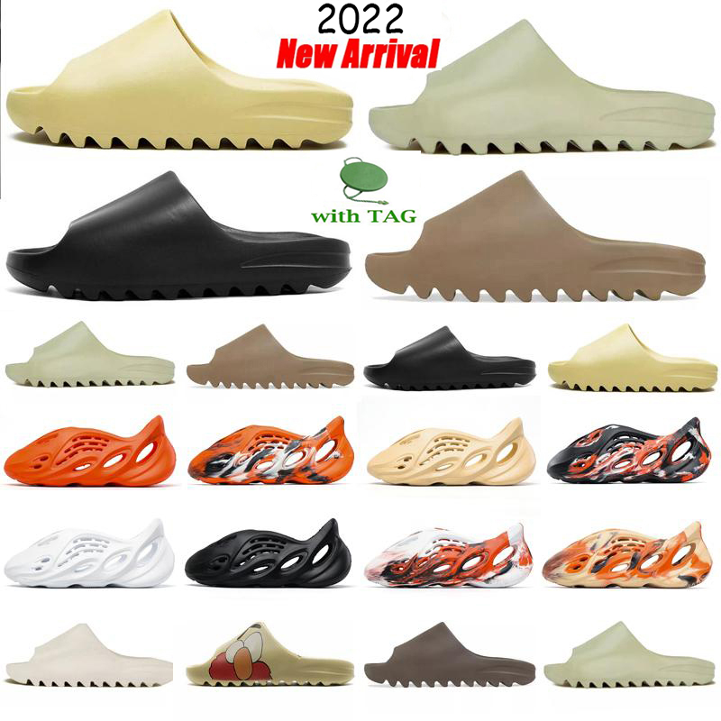 

2022 Designer Slides Men Women Sandal Slippers Ochre Enflame Orange Vermillion red Earth Brown Soot Bone White Pure Resin mens womens Slide Slider Sliders Sandals, 15