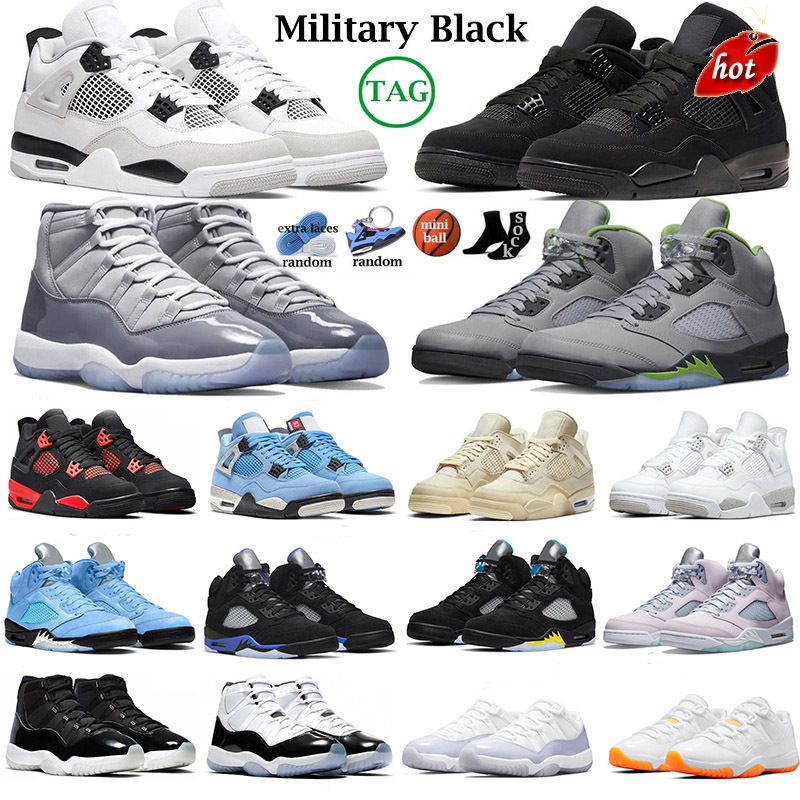 

TOP 4s 5s 11s basketball shoes for men women 4 Military Black Cat Sail Red Thunder White Oreo 5 unc recer blue 11 cool grey bred concord cherry