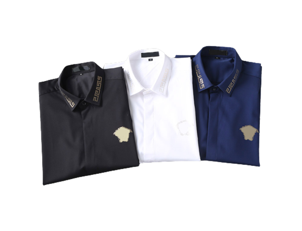

2022 Professional Business Short Sleeve Dress Shirt Fashion Men's Luxury designer autumn/winter collection Casual Solid Color Print Decorative Top #77, Customize