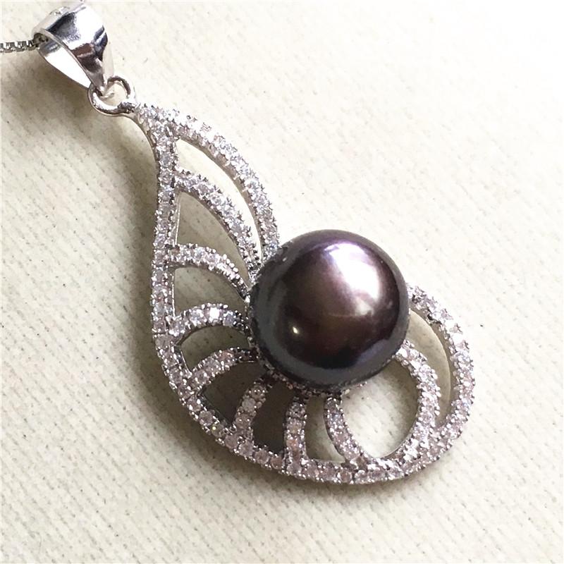 

Pendant Necklaces Natural Pearl Inlay Zircon White Black Pink Tibetan Silver Women Gift With Chain Spp2022022Pendant