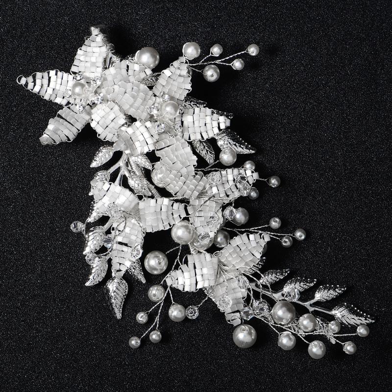 

Hair Clips & Barrettes Trendy Bridal Hairclip Pearl Leaf Duckbill Clip Wedding Pography Elegant Side Accessories For Bride ClipsHair