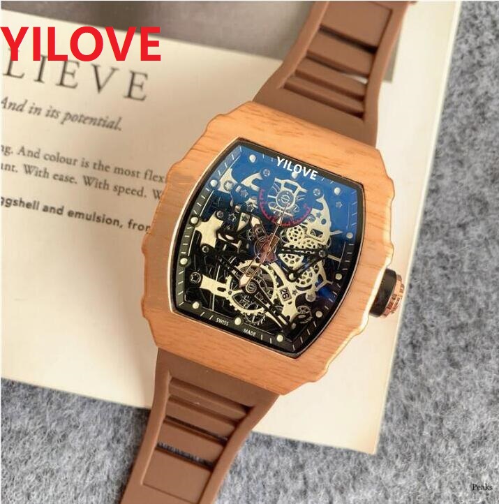 

Personality Trend Men's Skeleton Dial Watch 43mm Male Time Sports day date japan quartz movement male colck Luxury Wristwatch reloj de lujo, As pic