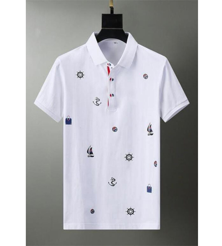 

2022 New Thin Style Four Seasons Simple Polo shirts Stripes Men Casual Loose Short Sleeve Zipper Stitching T-shirt POLO Shirt M-3XL, Color5