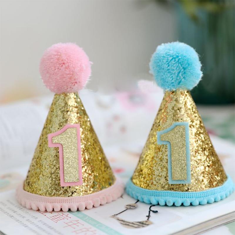 

Party Decoration 1pc 1/2/3 Crown Birthday Hat Girl Prince Headdress Baby Shower Kids